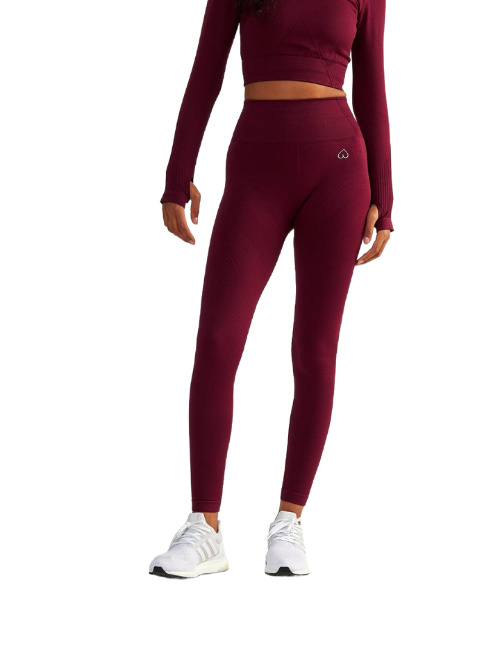 Bordowe Legginsy Bezszwowe - Femme Force