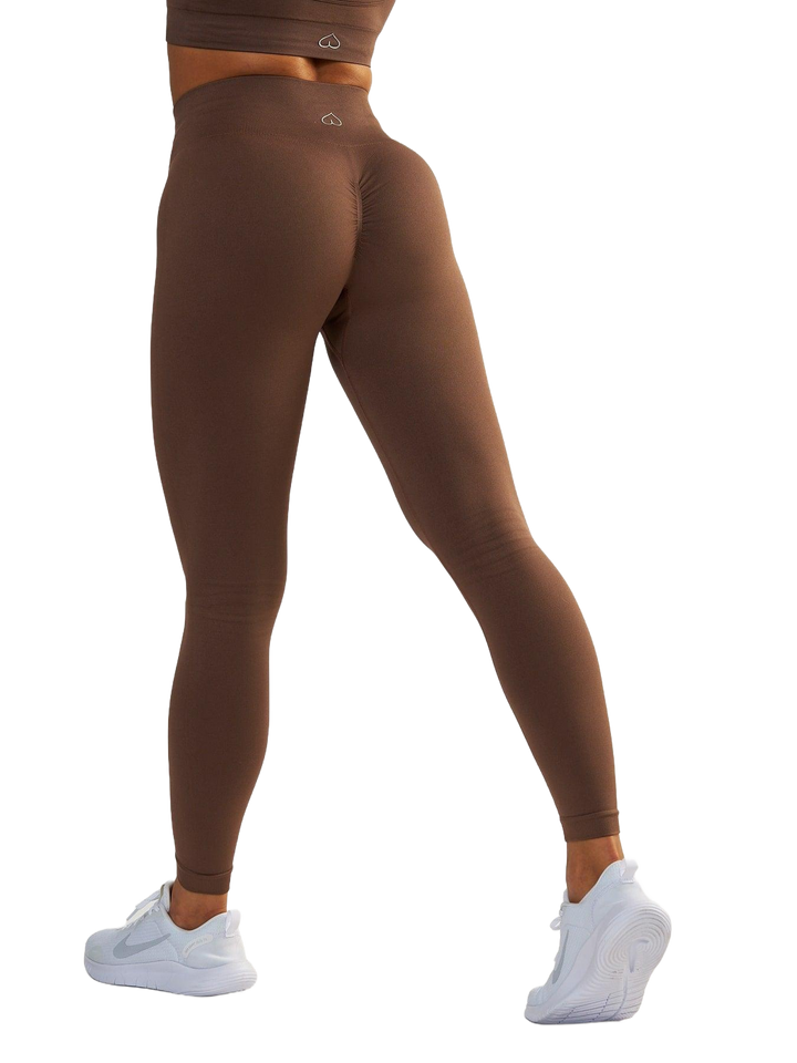 Brązowe Legginsy Modelujące - Gym Queen