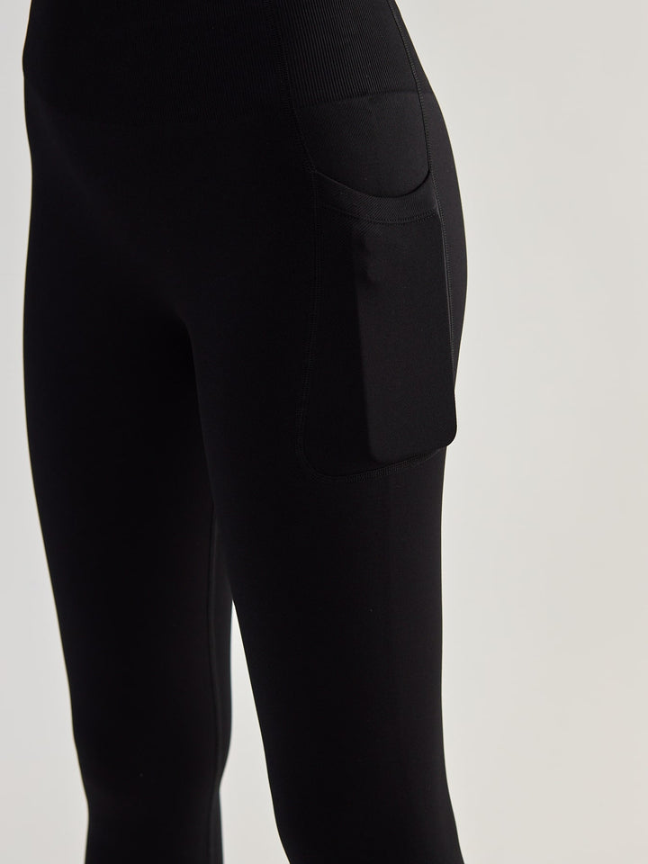 Kompresyjne Czarne Legginsy z Kieszeniami - Lift Me Up