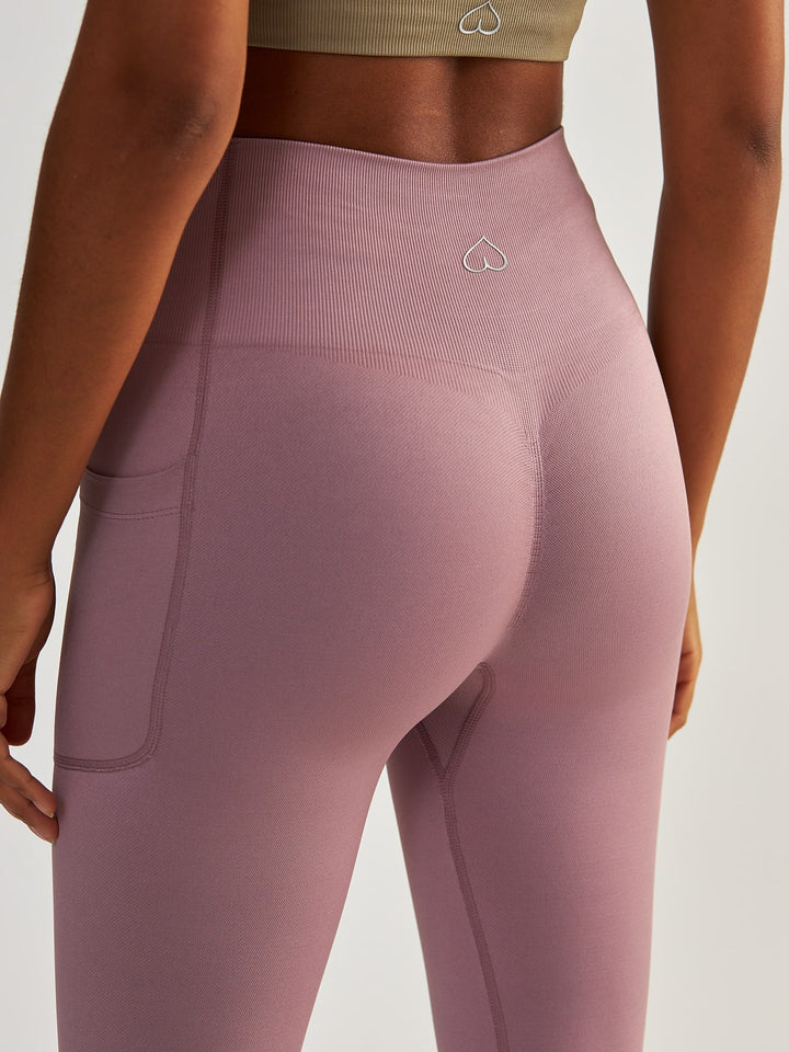 Kompresyjne Lawendowe Legginsy z Kieszeniami - Lift Me Up
