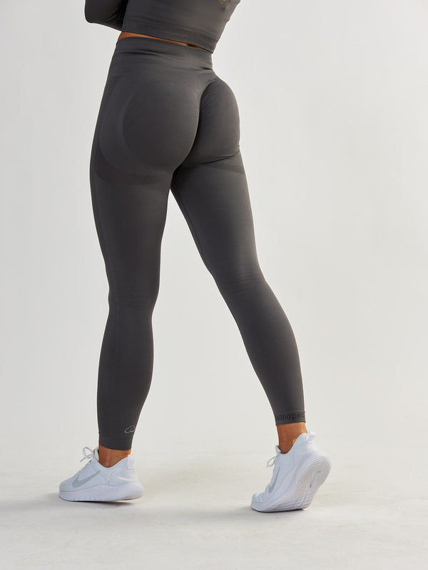 Graue Scrunch Leggings - Power Up!
