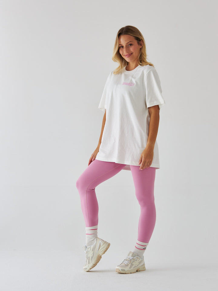 Mleczny T-shirt Oversize - Pilates Princess