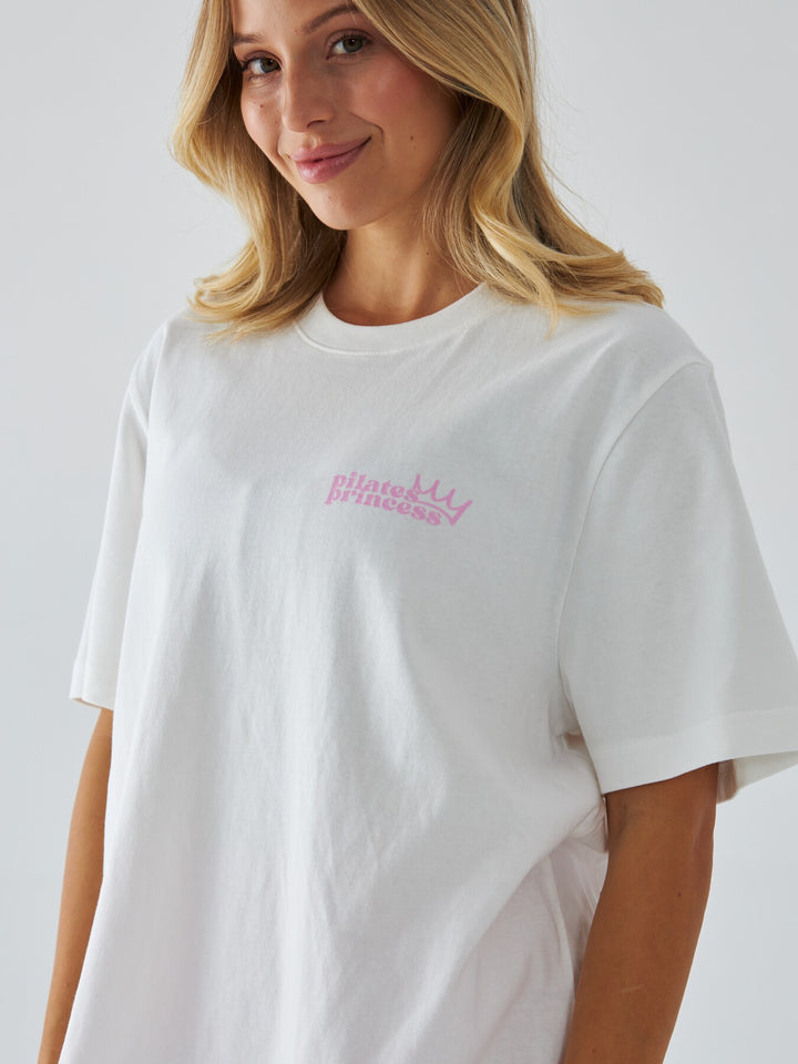 Mleczny T-shirt Oversize - Pilates Princess