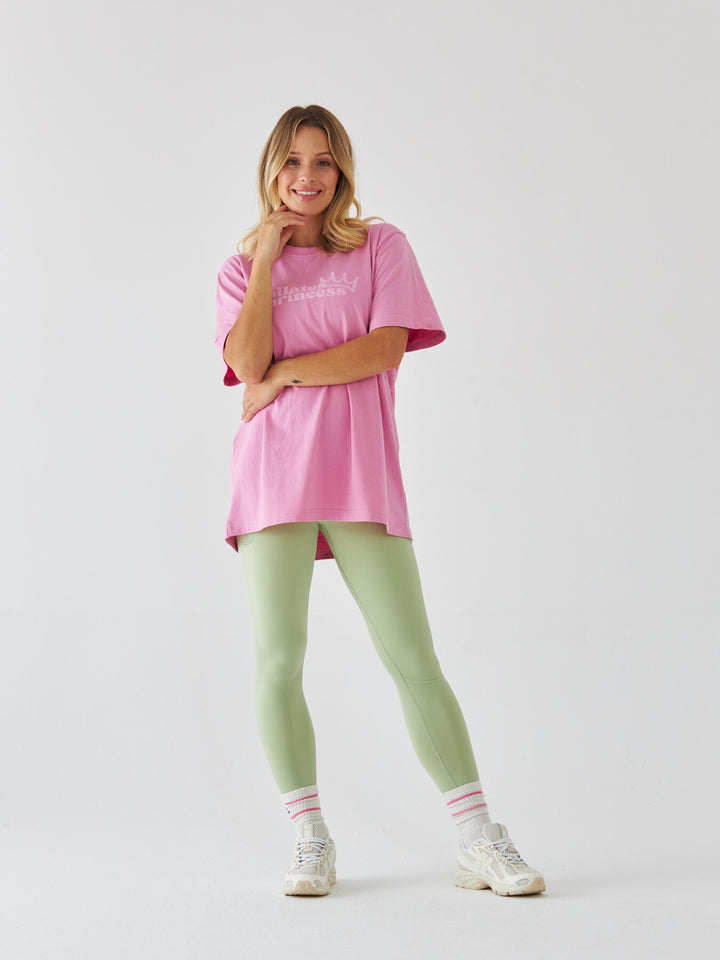 Różowy T-shirt Oversize - Pilates Princess
