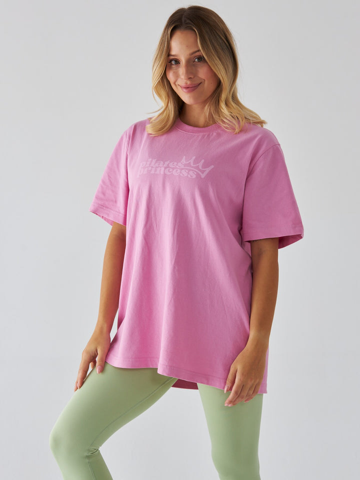 Różowy T-shirt Oversize - Pilates Princess