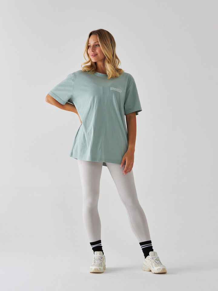 Miętowy T-shirt Oversize - Pilates Princess
