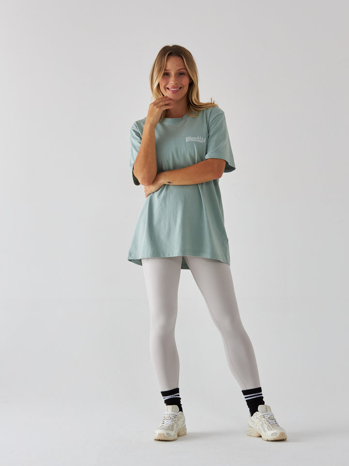 Miętowy T-shirt Oversize - Pilates Princess