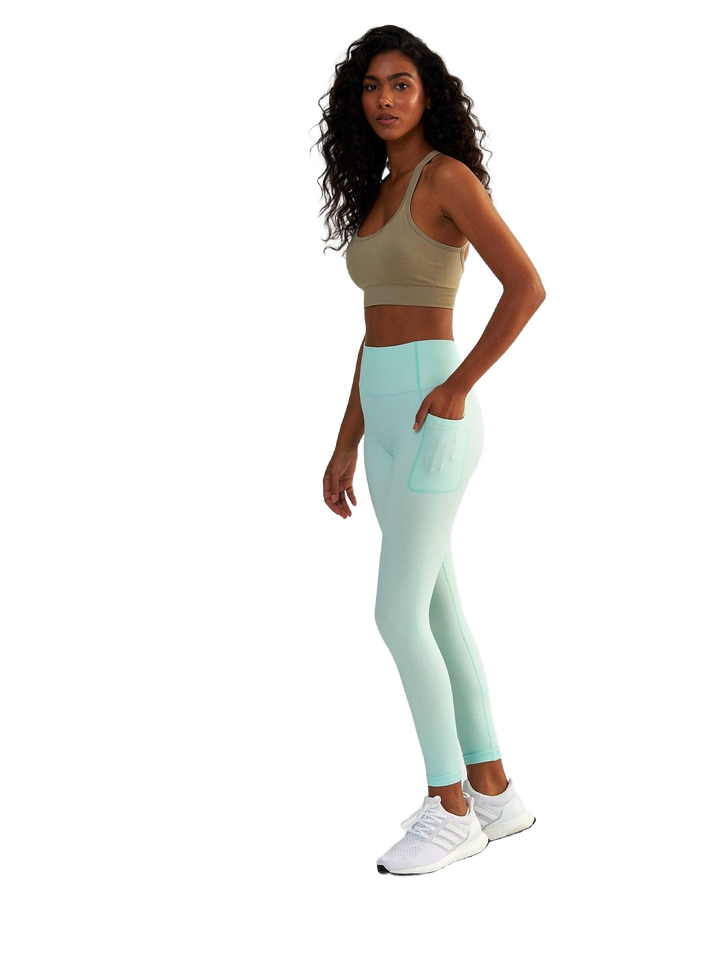 Kompresyjne Miętowe Legginsy z Kieszeniami - Lift Me Up