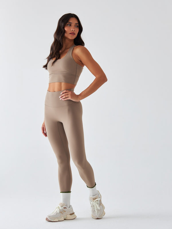 Beżowe Legginsy Sportowe - Morning Dew