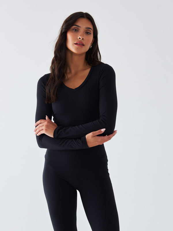 Czarny Longsleeve Sportowy - Morning Dew