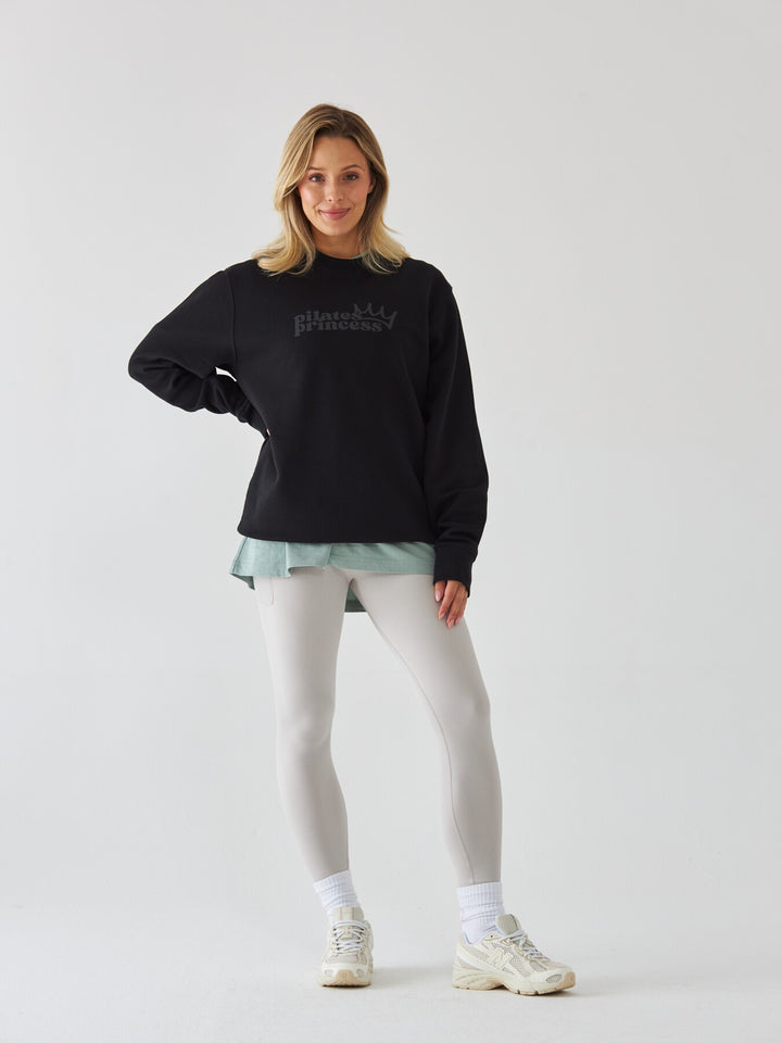 Czarna Bluza Oversize - Pilates Princess