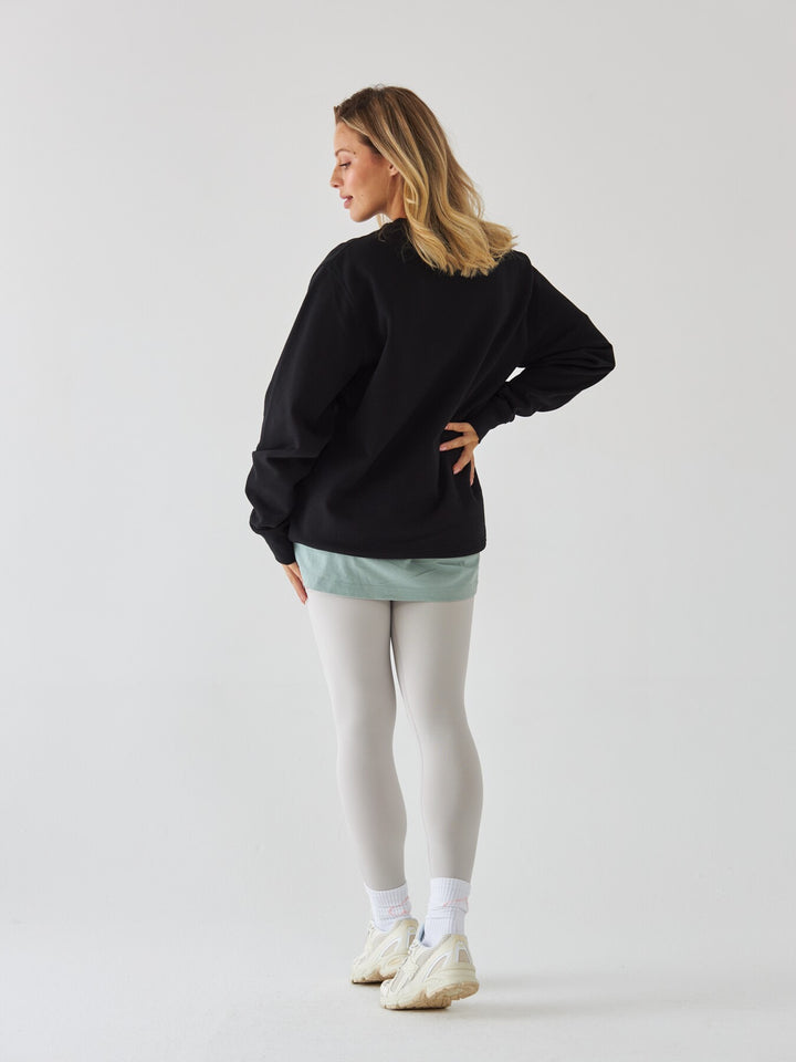 Czarna Bluza Oversize - Pilates Princess