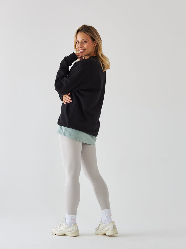 Czarna Bluza Oversize - Pilates Princess