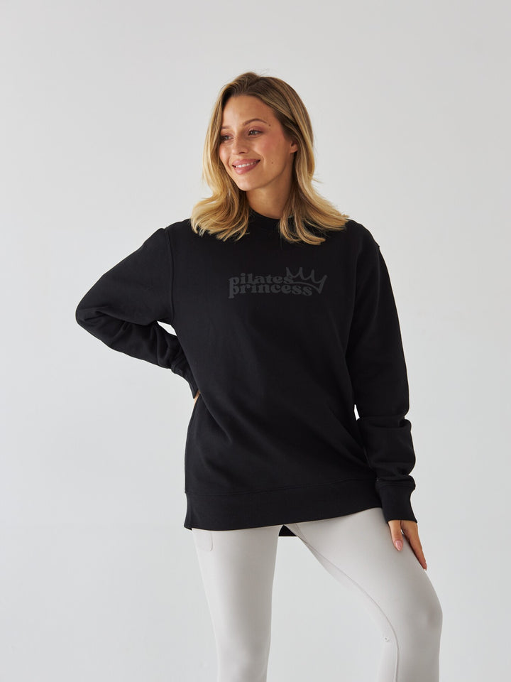 Czarna Bluza Oversize - Pilates Princess
