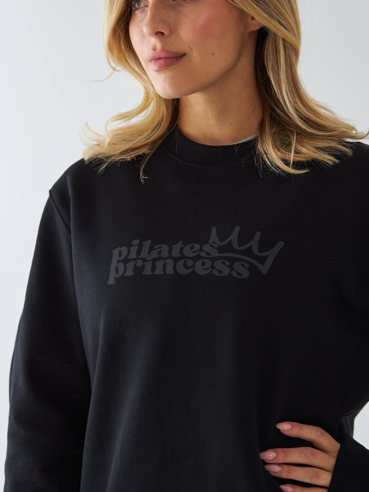 Czarna Bluza Oversize - Pilates Princess