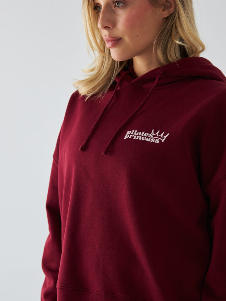 Bordowa Bluza z Kapturem - Pilates Princess