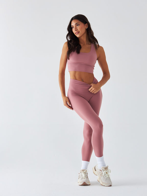 Pink Sports Leggings - Morning Dew