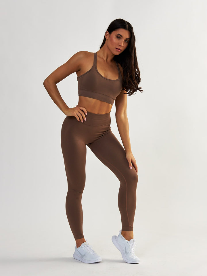 Brązowy Stanik Sportowy - Gym Queen