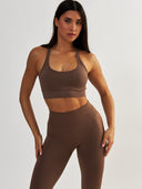 Brązowy Stanik Sportowy - Gym Queen