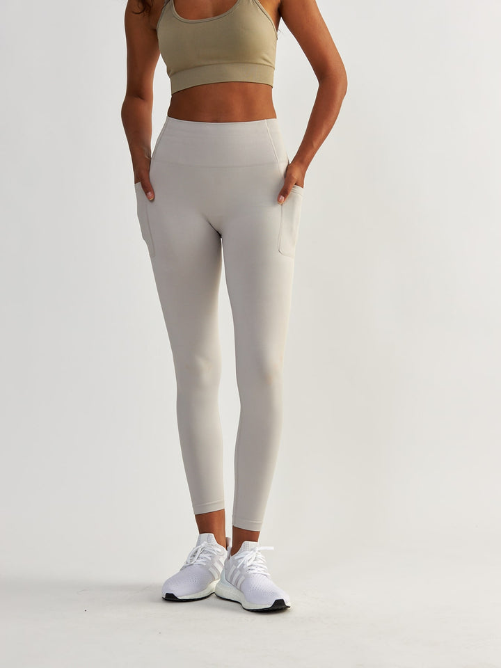 Lys grå Leggings med lommer - Lift Me Up 