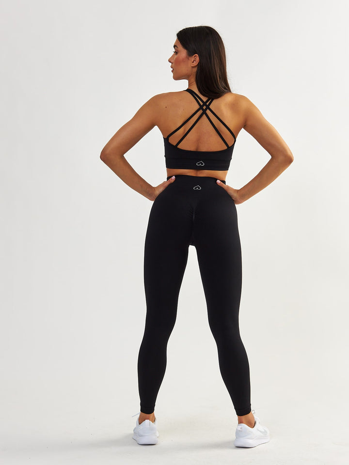 Czarne Legginsy Modelujące - Gym Queen