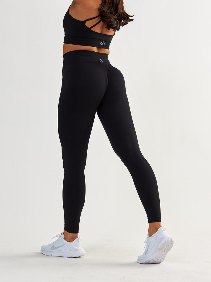 Czarne Legginsy Modelujące - Gym Queen