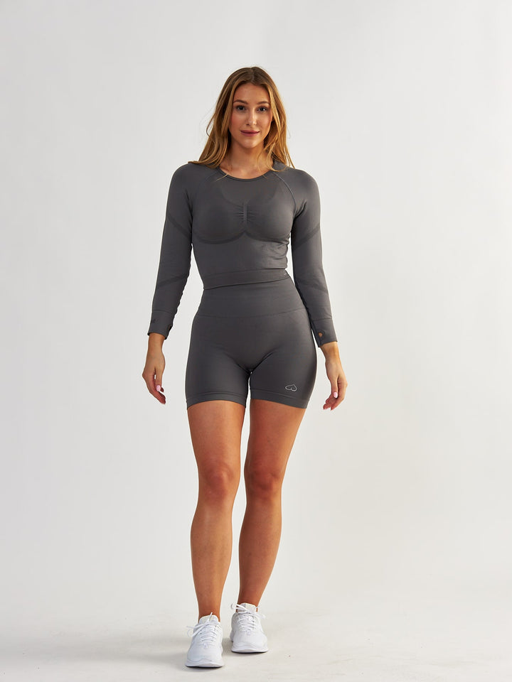 Gray Sports Longsleeve - Power Up!