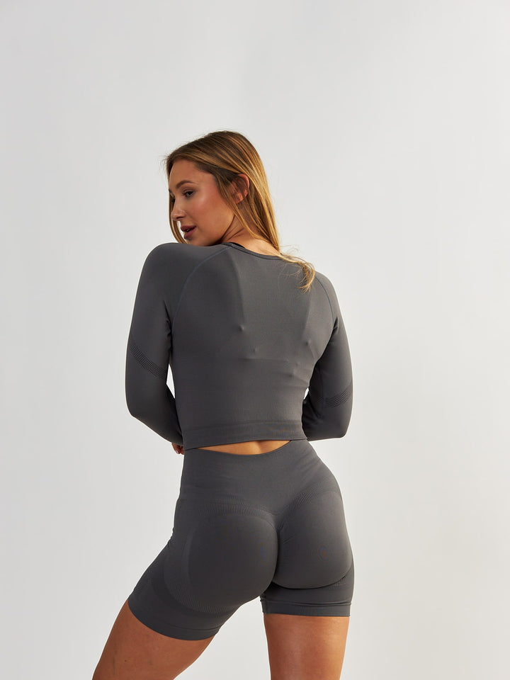 Gray Sports Longsleeve - Power Up!