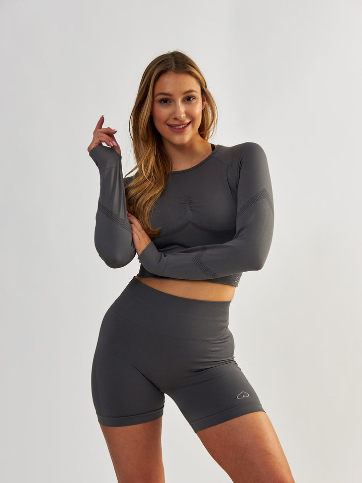 Gray Sports Longsleeve - Power Up!