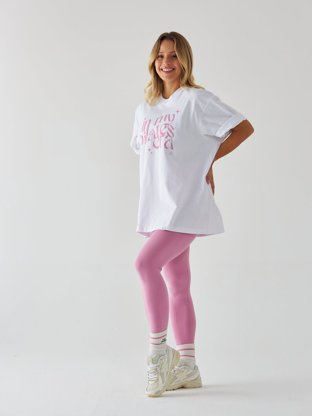 T-shirt in my pilates era - Różowy