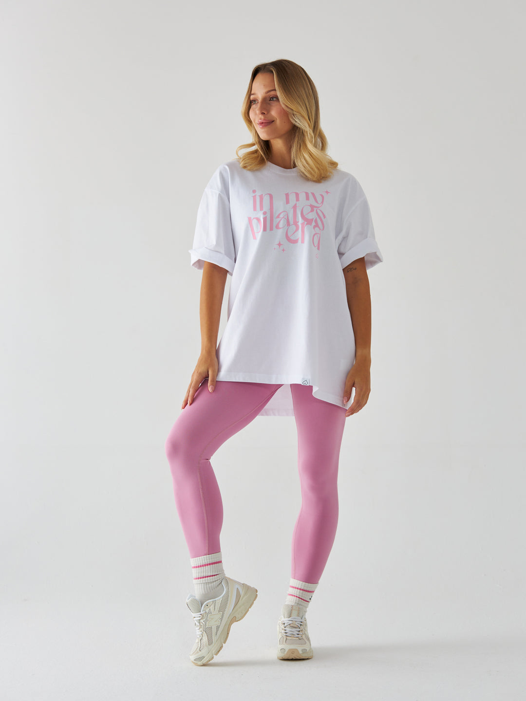 T-shirt in my pilates era - Różowy