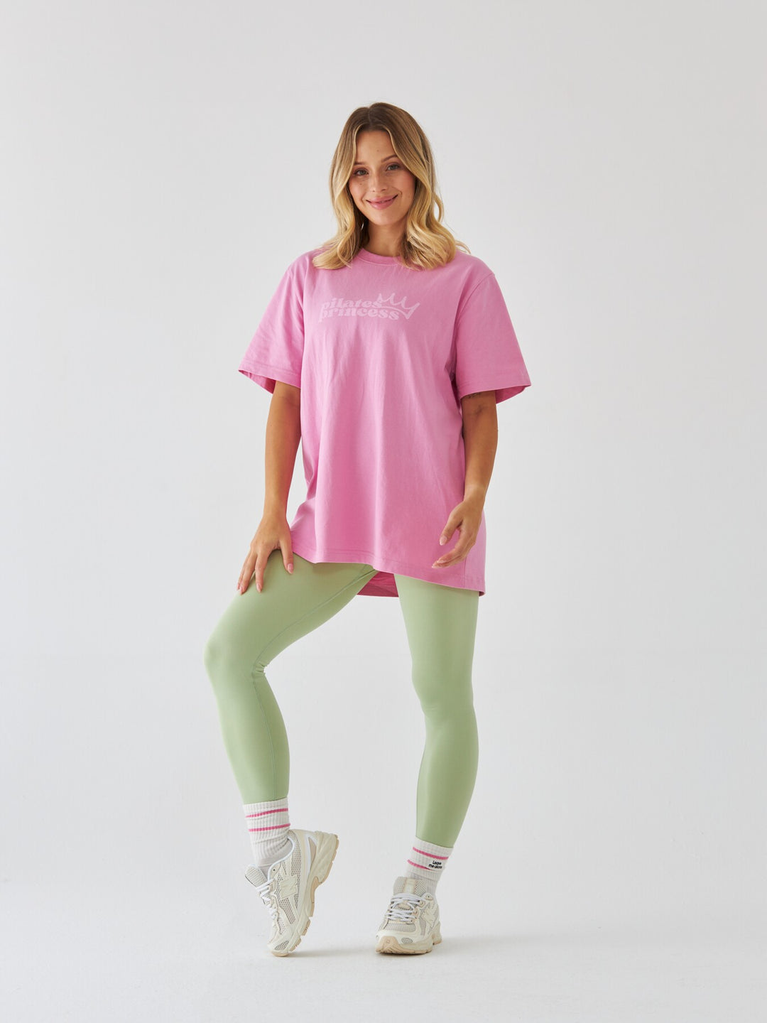 Różowy T-shirt Oversize - Pilates Princess