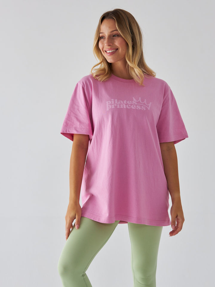 Różowy T-shirt Oversize - Pilates Princess