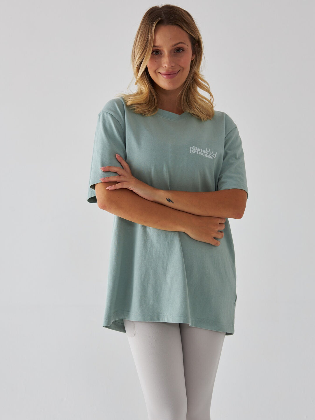 Miętowy T-shirt Oversize - Pilates Princess