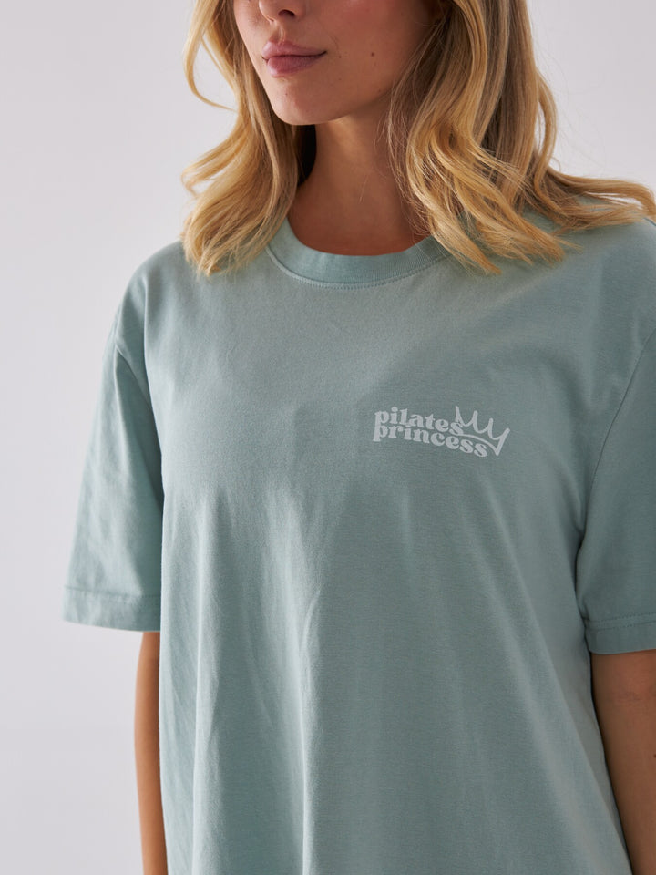 Miętowy T-shirt Oversize - Pilates Princess