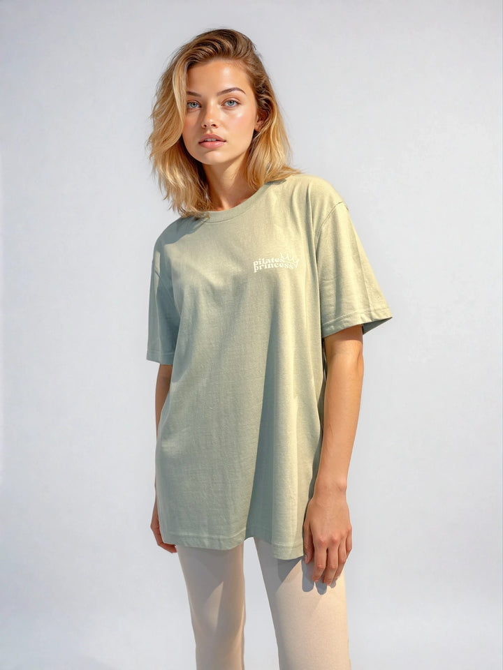 Miętowy T-shirt Oversize - Pilates Princess