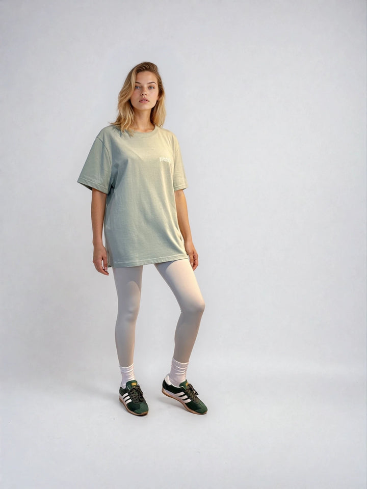 Miętowy T-shirt Oversize - Pilates Princess