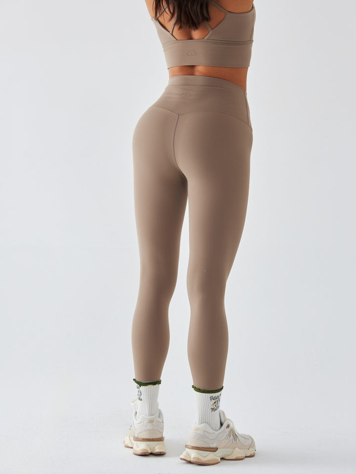 Beżowe Legginsy Sportowe - Morning Dew