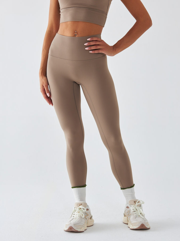 Beżowe Legginsy Sportowe - Morning Dew