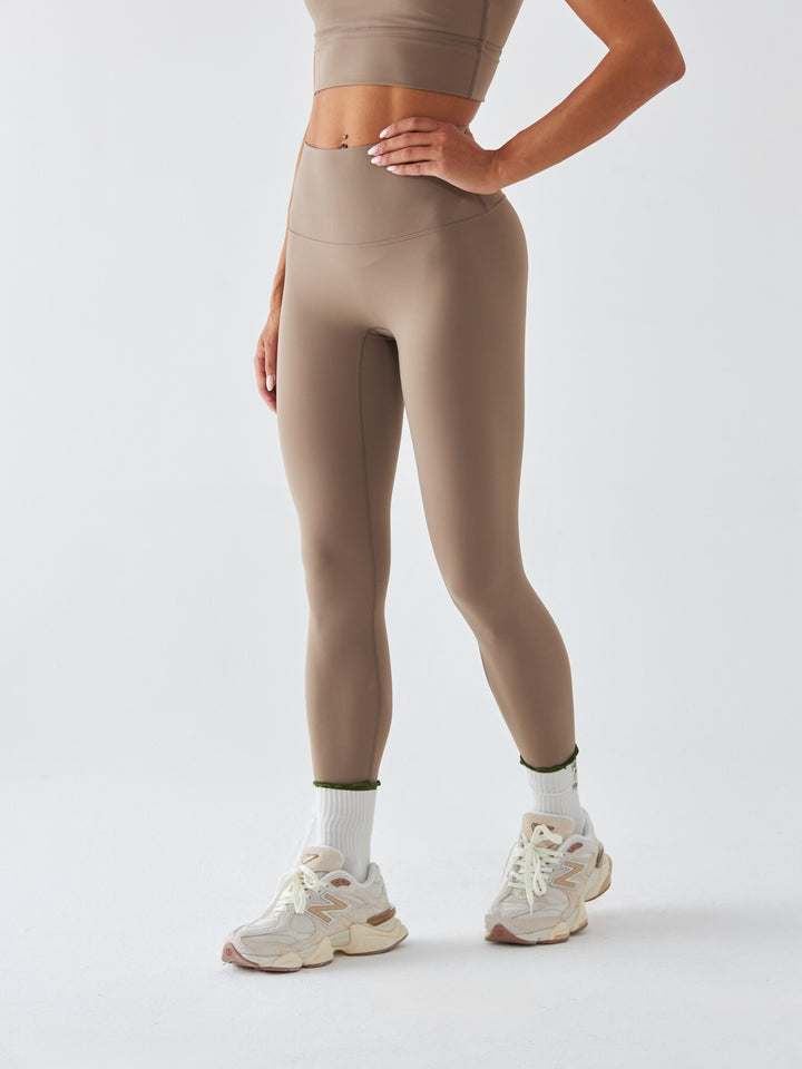 Beżowe Legginsy Sportowe - Morning Dew