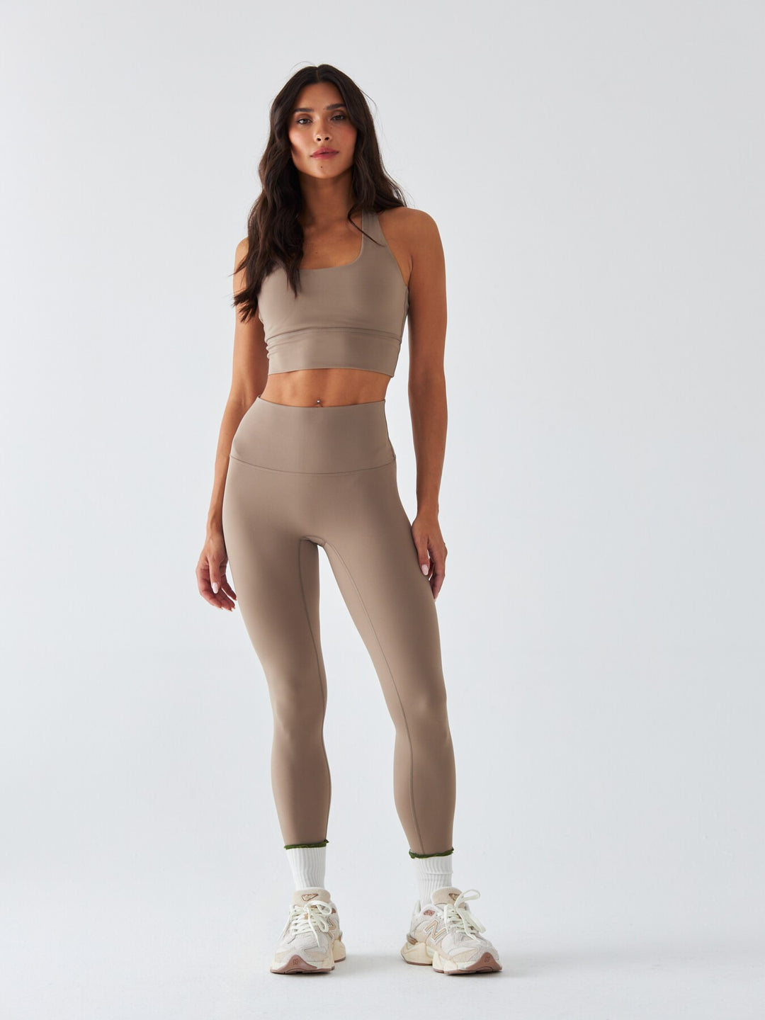 Beżowe Legginsy Sportowe - Morning Dew