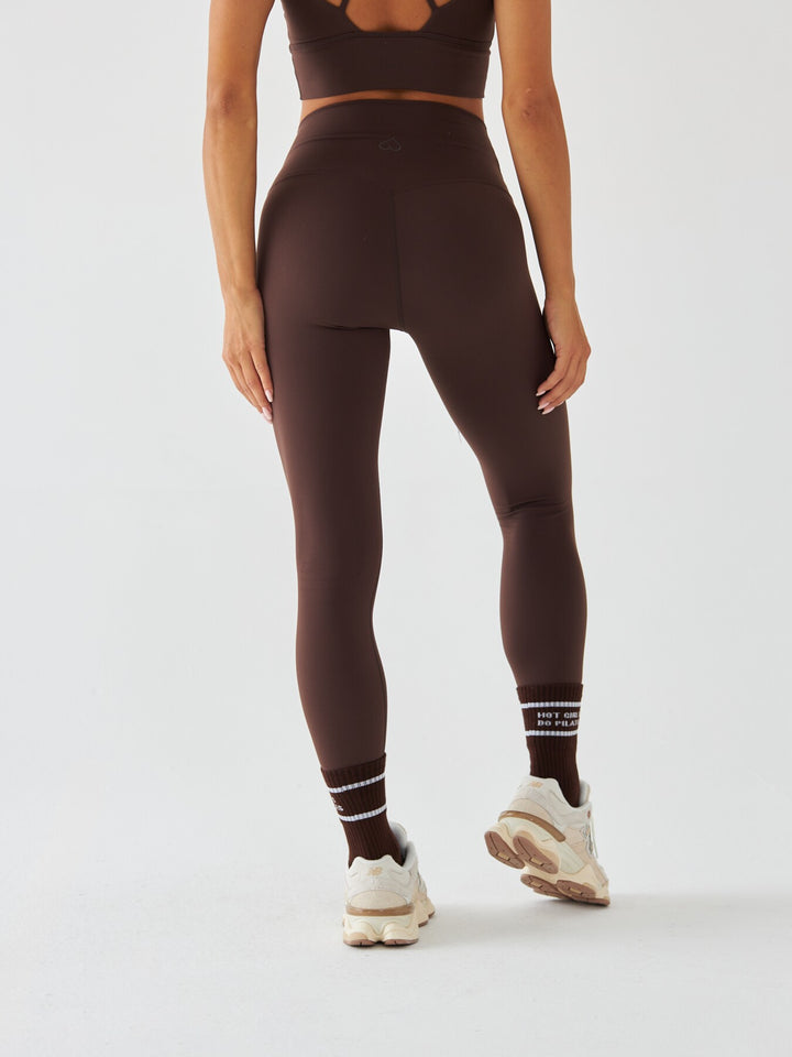 Brązowe Legginsy Sportowe - Morning Dew