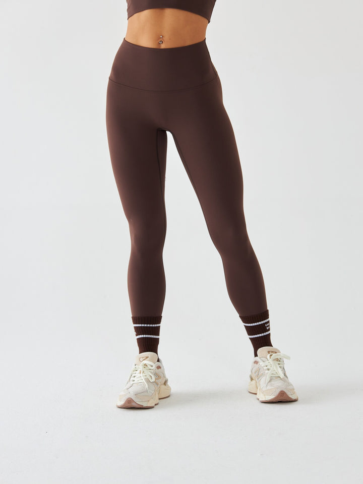 Brązowe Legginsy Sportowe - Morning Dew