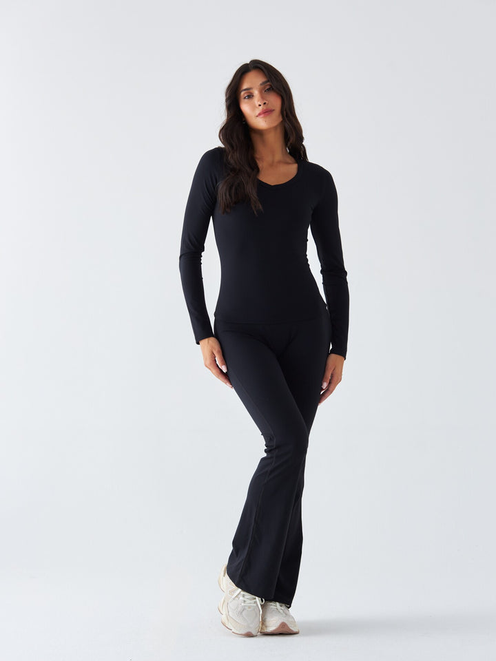 Czarny Longsleeve Sportowy - Morning Dew