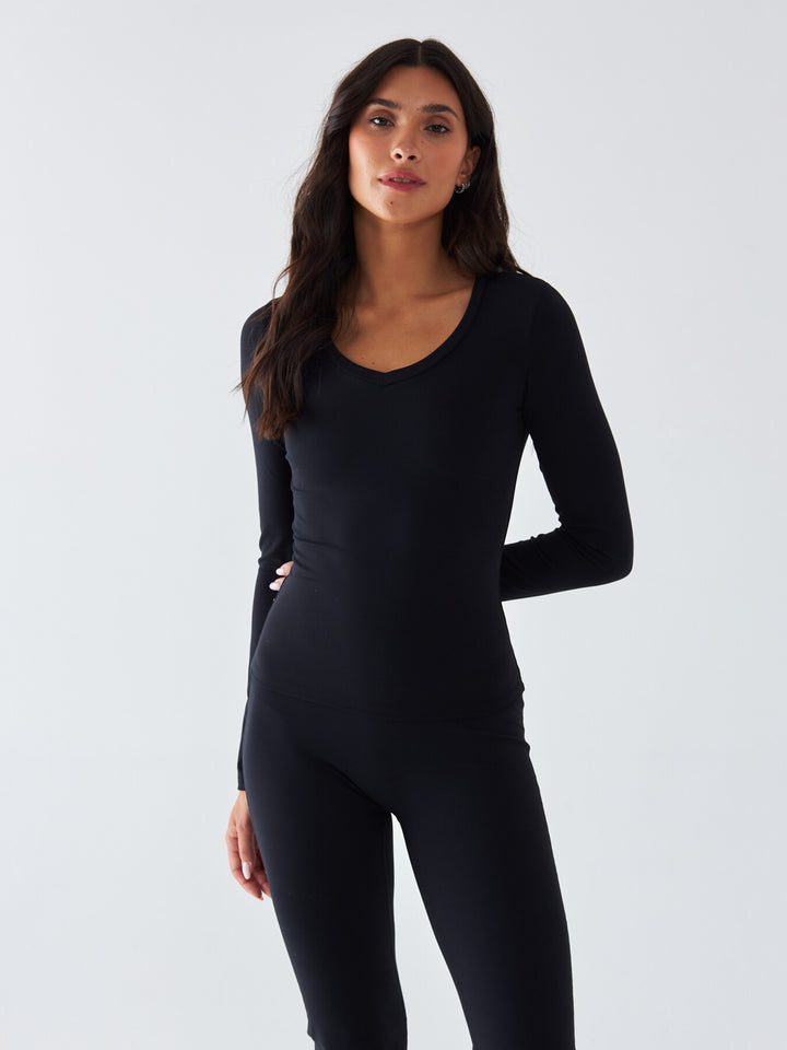 Czarny Longsleeve Sportowy - Morning Dew