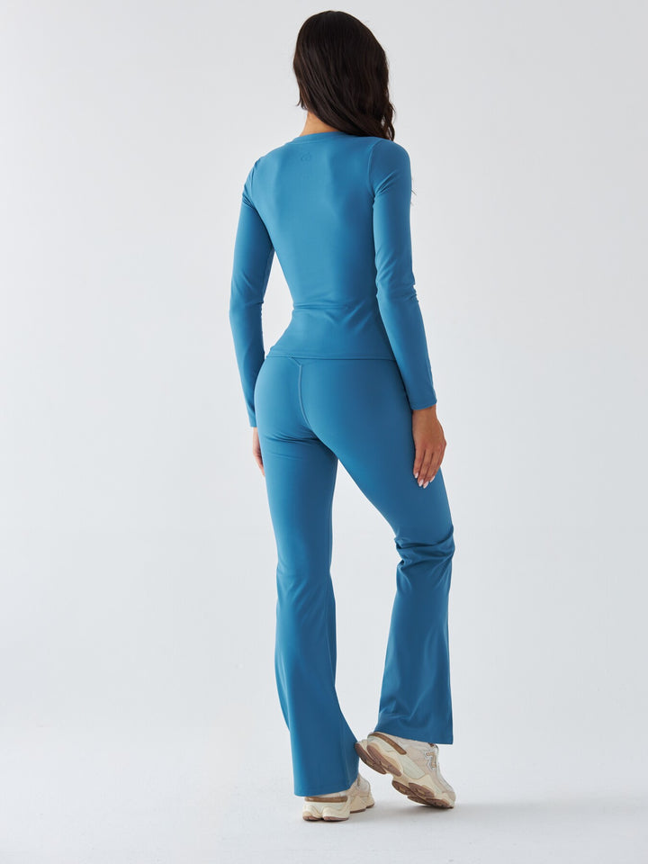 Niebieskie Legginsy Dzwony - Morning Dew