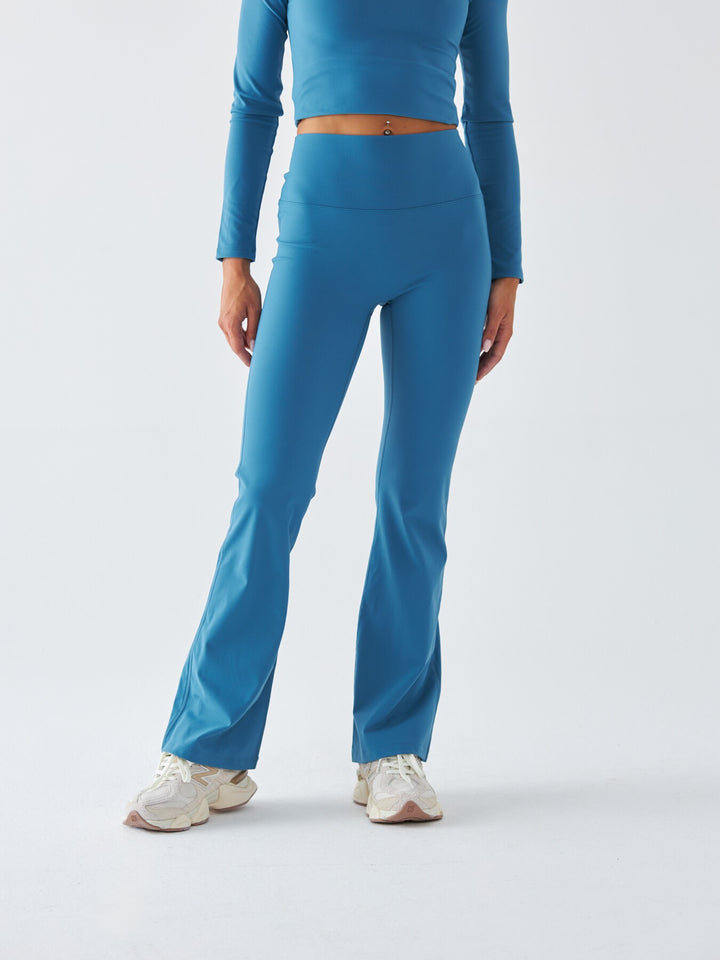 Niebieskie Legginsy Dzwony - Morning Dew