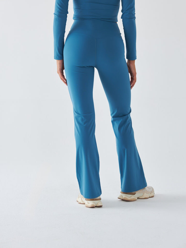 Niebieskie Legginsy Dzwony - Morning Dew