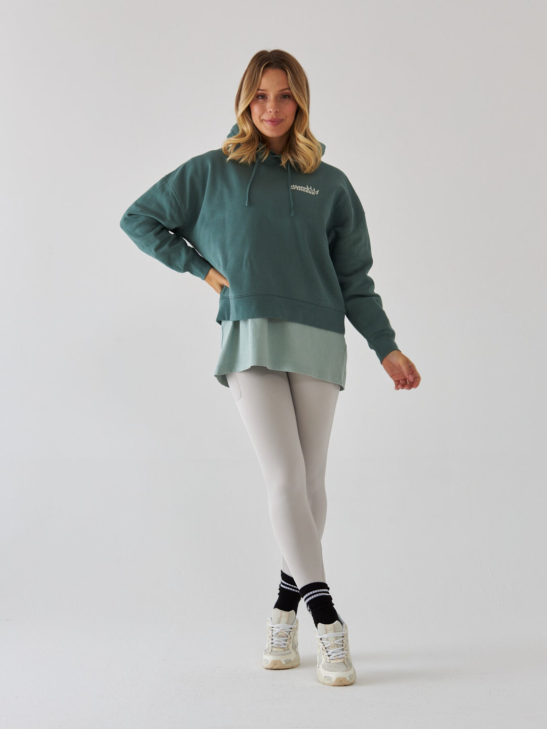 Bluza z Kapturem - Pilates Princess - Szałwia