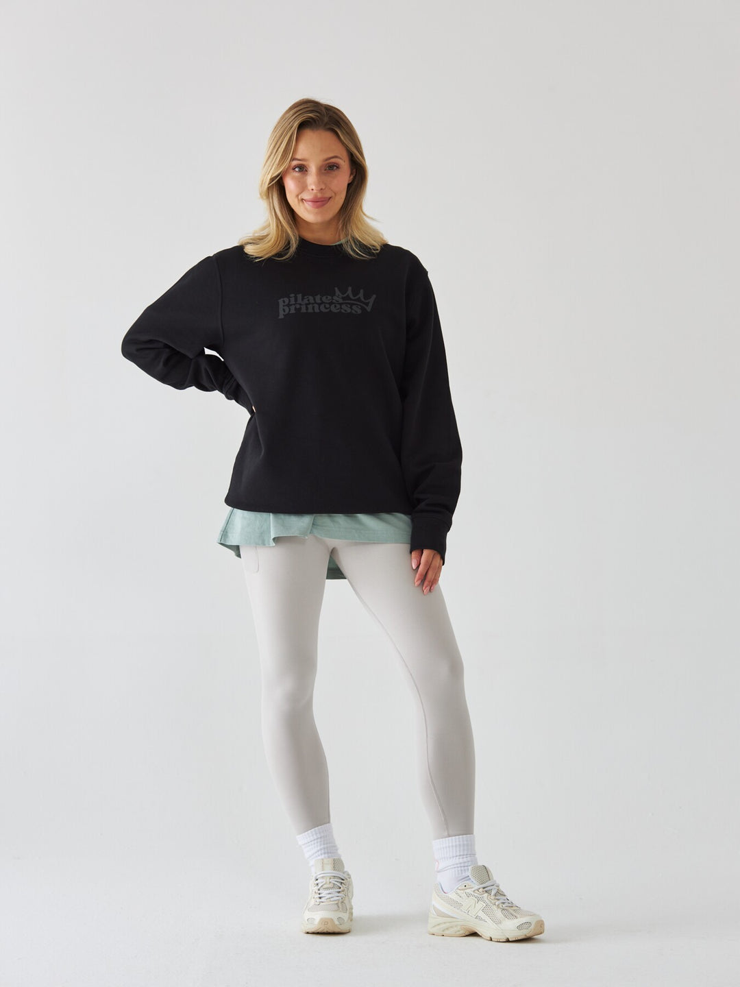 Czarna Bluza Oversize - Pilates Princess